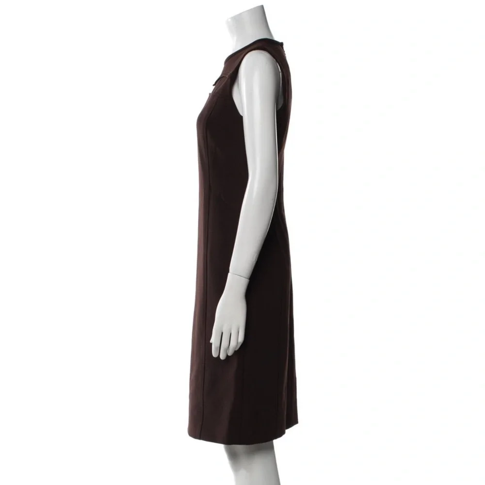 Tory Burch Brown Wool Sleeveless Knee Length Sleeveless Sheath Dress EUC Size 10